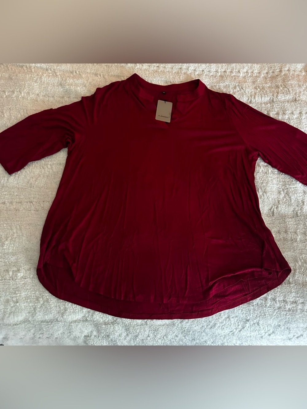 Women's Burgundy Scoop Neck Knit Top
